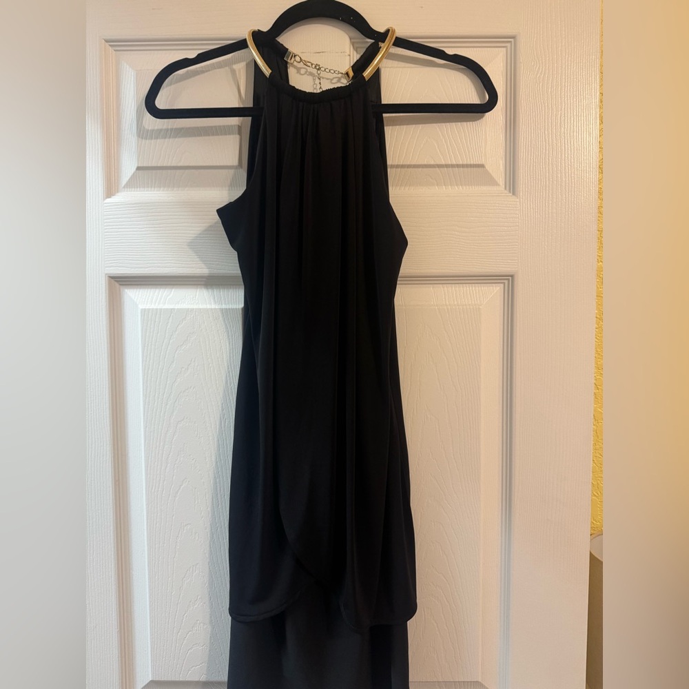 Kensie Elegant Black Halter Backless Dress
